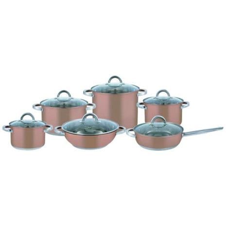 Batería de Cocina Máxima 12 piezas cobre B012MA Perla