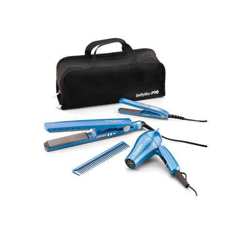 Babyliss Combo Alaciadora y Secadora BABNTPP10ES Mini Nano Titanium Azul