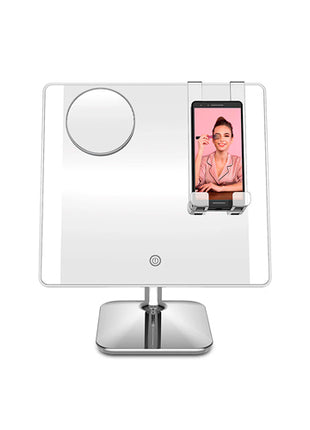 Conair Espejo de Halo cuadrado LED BE04SM plata aumento 1x y 10x