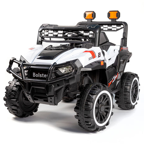 Bolster Montable eléctrico 4x4 BM-MOD918-B blanco tumbaburros con control remoto