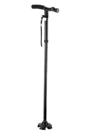 Quick Life bastón plegable Mod. BP-A01, color: negro, con luz led y almohadillas de apoyo