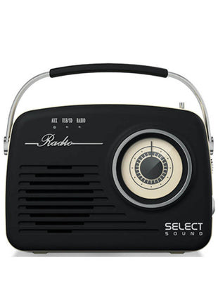 Radio Análogo AM/FM recargable Bluetooth negro Select Sound
