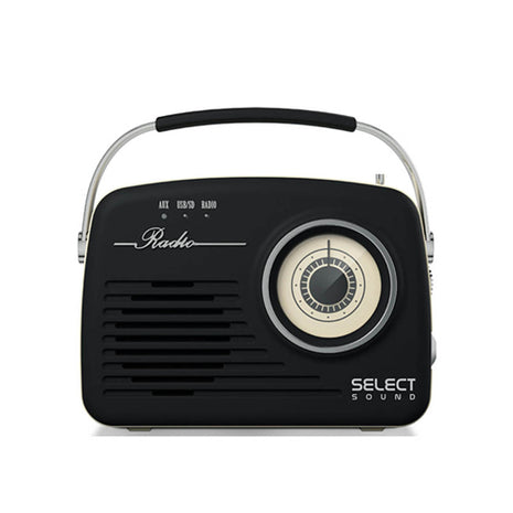Radio Análogo AM/FM recargable Bluetooth negro Select Sound