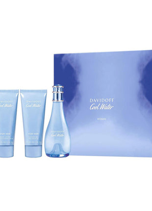 Davidoff Set 3 pzas Cool water edt 100 ml + Gel ducha 75 ml y Crema corporal 75 ml. Dama