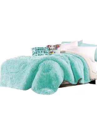 Cobertor Shaggy Clarise aqua king size CBOK818 Concord
