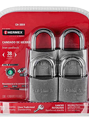 Condados de hierro 38mm 4 piezas CH-38X4 Hermex