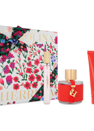 Carolina Herrera Set CH Perfume EDT 100ml, Crema Corporal 100ml y Spray de Viaje 10ml Dama