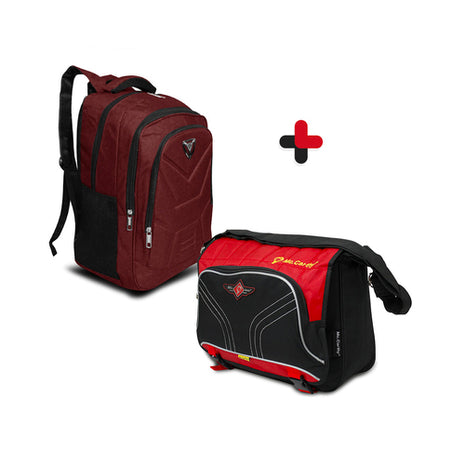 Mc.Carthy combo backpack + portafolio Mod. COMBO MC-022-8 RJ, color: rojo