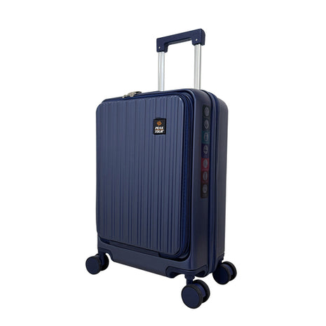 Maleta rígida de 20" con porta laptop Creta azul marino Peak Tour