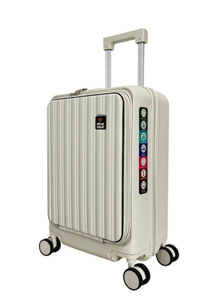 Maleta rígida de 20" con porta laptop Creta hueso Peak Tour