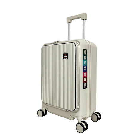 Maleta rígida de 20" con porta laptop Creta hueso Peak Tour