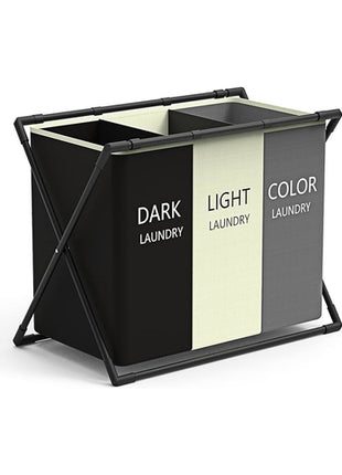 GB cesto Mod. CRH0324, color: blanco para ropa sucia de 3 compartimentos