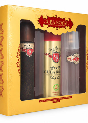 Cuba Royal Set 3 pzs | Perfume EDT 100ml + Desodorante Corporal 200ml + Loción de Afeitar 100ml