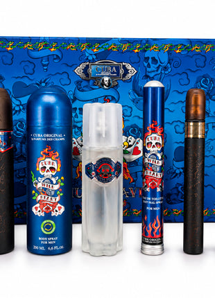 Cuba Set Wild Heart 6 pzs | 2 Perfumes EDT 100ml y 35ml + Loción de Afeitar 100ml + Desodorante Corporal 200ml + 2 Mini Perfumes 35ml c/u