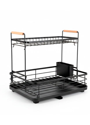 Plenite Escurridor de trastos CW007350 negro de dos niveles