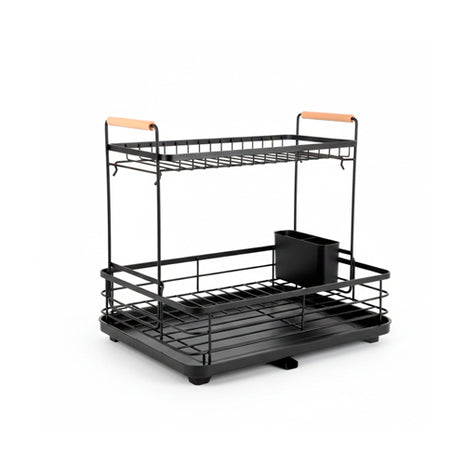 Plenite Escurridor de trastos CW007350 negro de dos niveles