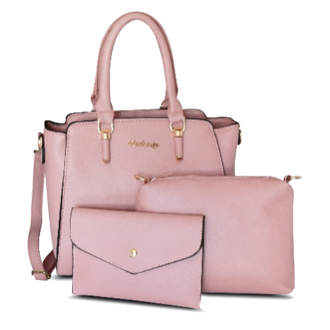 Gogo bolsa Mod. D-75A_RS-COD 4362-ROS, color: rosa, para dama con cosmetiquera y monedero