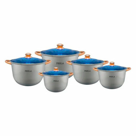 Batería de Cocina Paty 10 piezas inoxidable E011PT Perla