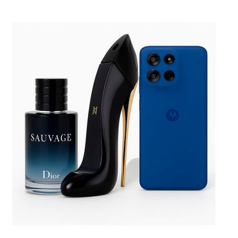 Combo electrónica Celular Moto G56 modelo 840493600130, Perfume Good Girl modelo GOODGIRL80 y un Perfume Suvage modelo SAUVEDT100.