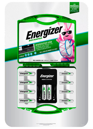 Energizer Baterías Recargables ENERGIZER10 Con Estuche Verde