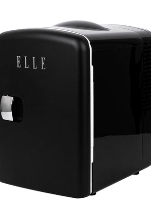 Elle Mini refrigerador ESDAF101BK negro enfría y calienta bebidas y alimentos