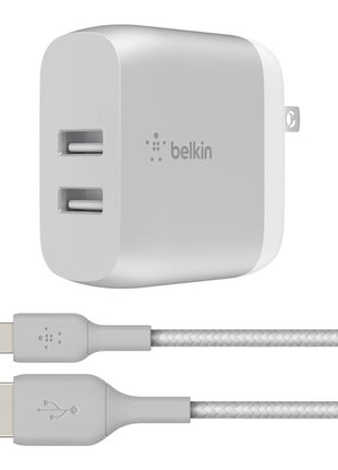 Cargador de pared 2 puertos USB A con cable Lightnig F5Z085-05-SLV Belkin