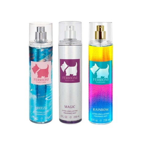 Ferrioni set 3 Body Mist de 236 ml C/U. Aromas Mixtos. Dama
