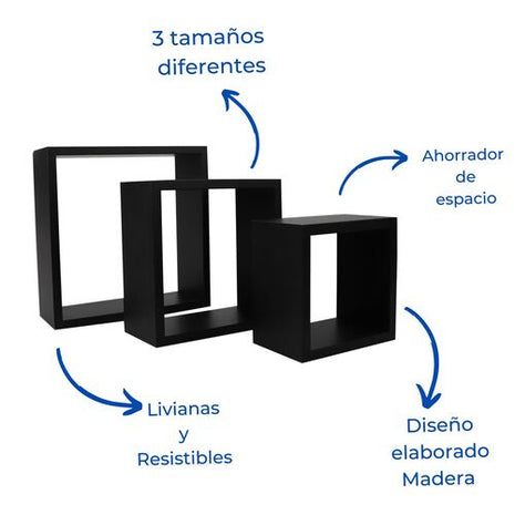 Juego de 3 Repisas Cuadradas FS39095