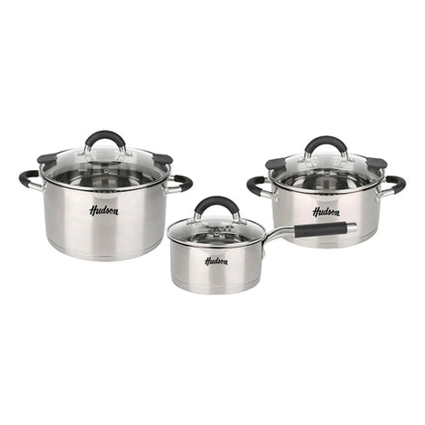 Hudson Batería de cocina de 6 piezas GIM11 acero inoxidable con tapa