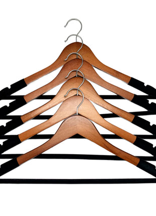 Set de 5 ganchos de madera con terciopelo GM97270 Good & Good