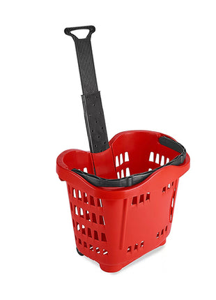 Uline canastilla Mod. H-4204, color: rojo, para compras con rueda