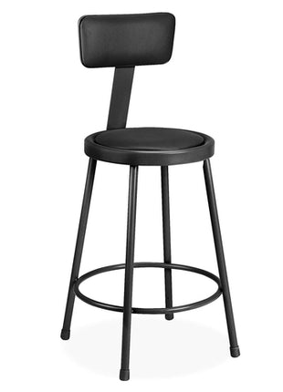 Uline banco de taller Mod. H-4829, color: negro, con respaldo acojinado