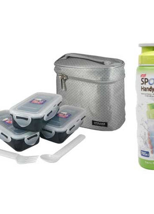 Set de Lonchera y Botella de agua verde Lock & Lock