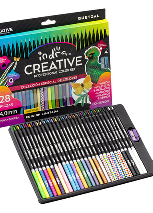 Set 28 Colores Profesionales Creative Quetzal IND-0361 Indra