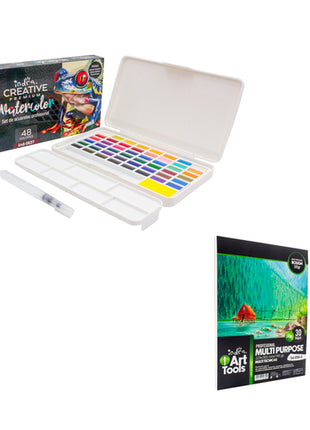 Kit Block Rough con estuche de acuarelas profesionales Indra