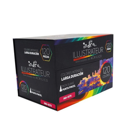 Set 120 piezas marcadores acrílico IND-1079 Indra
