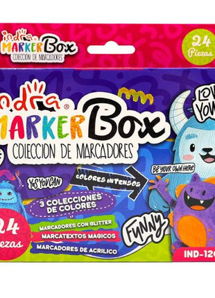 Indra Cajita 24 Piezas Coleccion de Marcadores "MarkerBox"