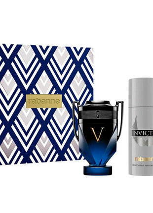 Paco Rabanne Set Invictus Victory Intense Perfume EDP 100ml, Desodorante Corporal 150ml y Spray de Viaje 10ml Caballero