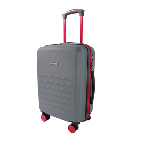 Peak Tour Maleta rígida de cabina IQUIQUE19ORGRJ gris con rojo de 19" con ruedas dobles 360°