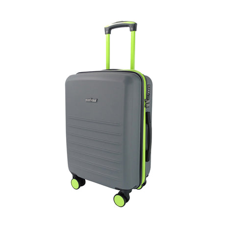 Peak Tour Maleta rígida de cabina IQUIQUE19ORGVDE gris con verde de 19" con ruedas dobles 360°