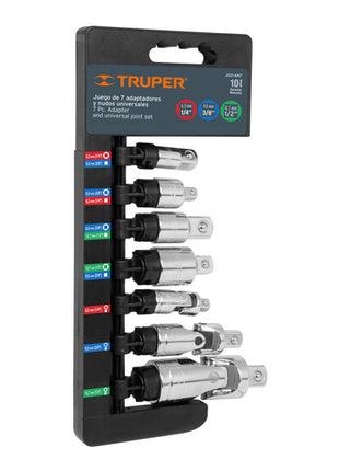 Juego de 7 adaptadores y nudos universales JGO-AN7 Truper