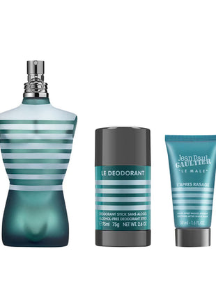 Jean Paul Gaultier Set 3 pzas Le male edt 125 ml / after shave 50 ml / desodorante stick 75g. Caballero