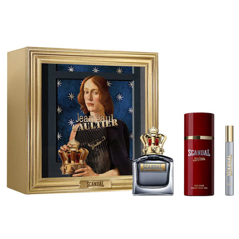 Jean Paul Gaultier set 3 piezas Scandal edt 100 ml + desodorante spray 150 ml + perfumero 10 ml. Caballero