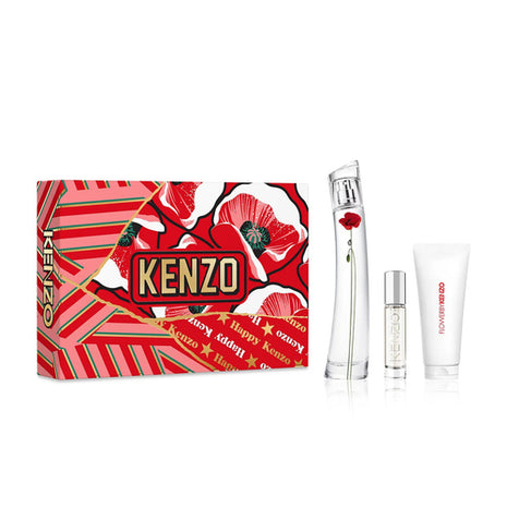 Kenzo Set 3 pzas Flower edp 100 ml + crema corporal 75 ml + mini 10 ml. Dama
