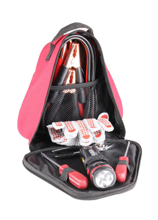 Mikels Kit emergencia automotriz KEA-8 rojo compacto con bolsa compacta tipo maletín