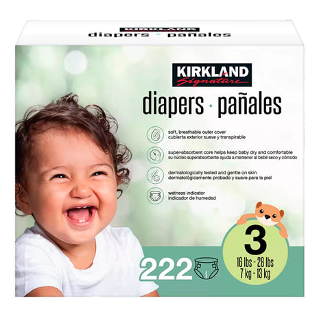 Kirkland Signature Pañales Etapa 3 Unisex 222 Pzas