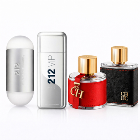Combo 4 Perfumes Carolina Herrera Dama y Caballero-2601031
