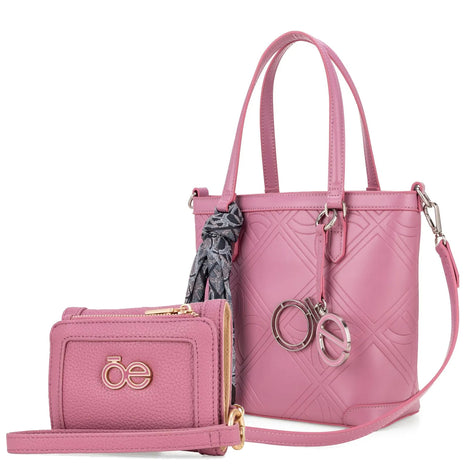 Combo Cloe Bolsa Tote y Cartera Billetera 2 Pzas | Rosa-2601045