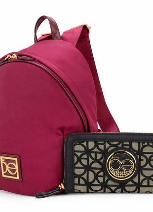 Combo Cloe Mochila y Cartera 2 Pzas | Vino y Negro-2601049