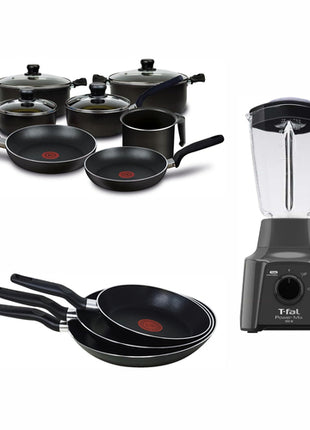 Combo cocina Licuadora LN283BMX, Batería de cocina 226100 y Set de 3 sartenes 0389300
